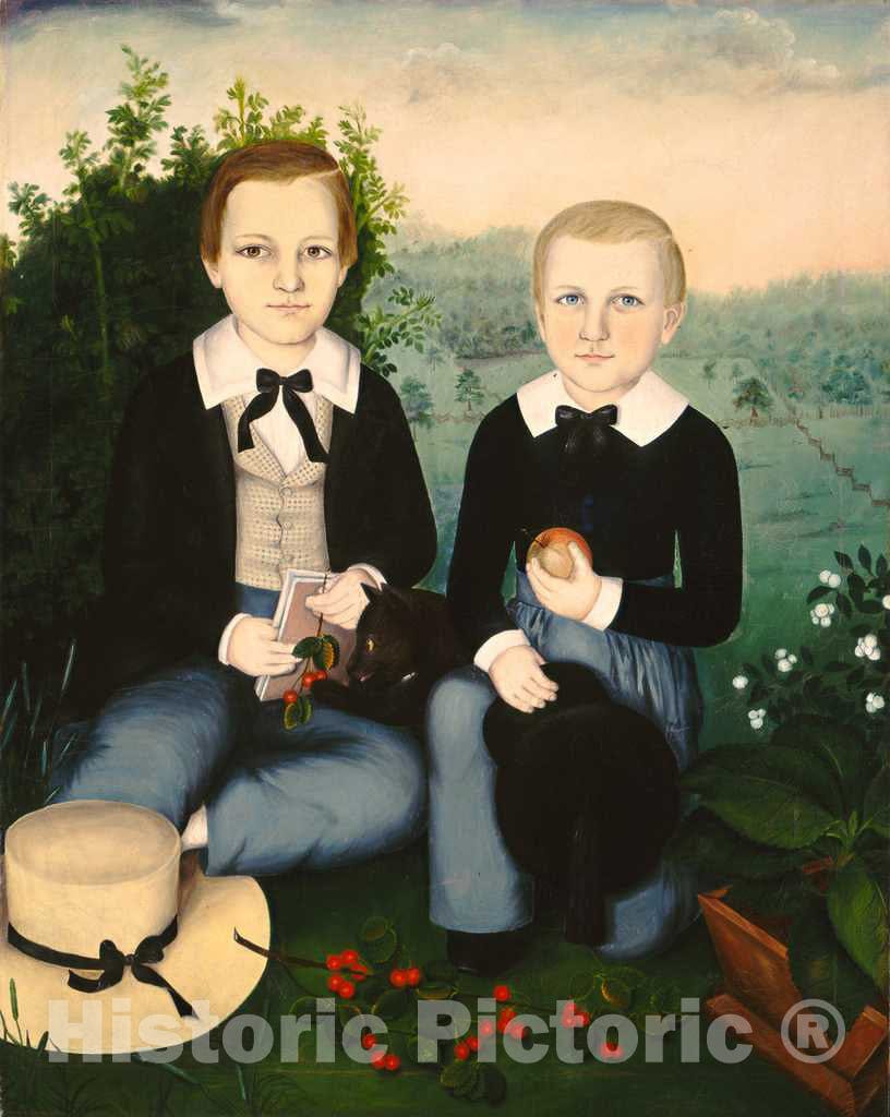 Art Print : Susan C. Waters, Brothers, c. 1845 - Vintage Wall Art