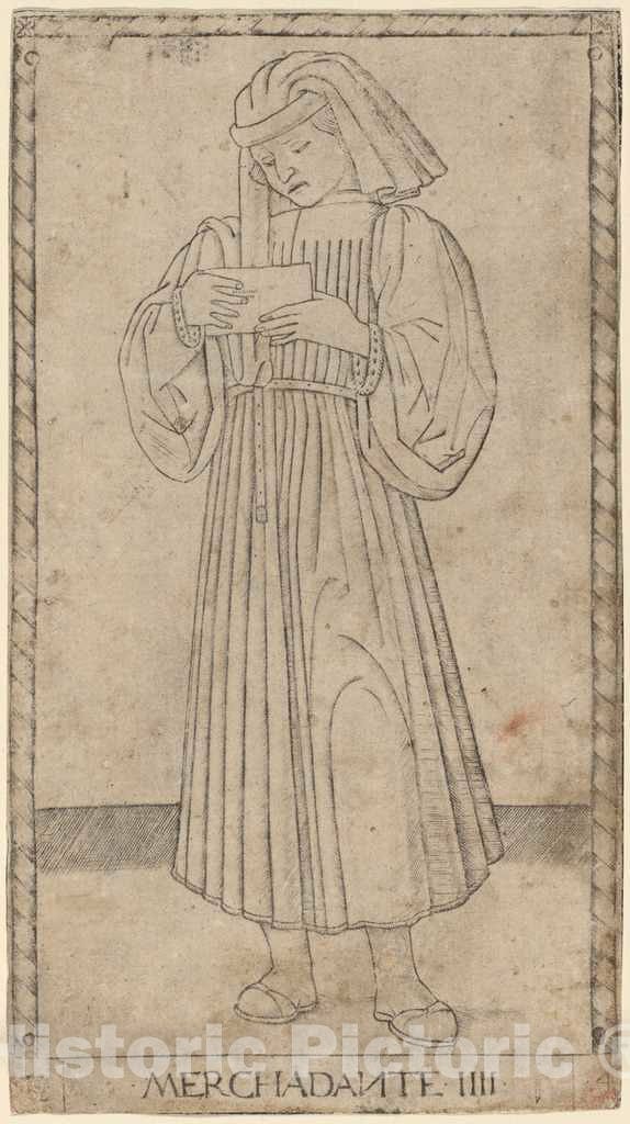 Art Print : Merchadante (Merchant), c. 1465 - Vintage Wall Art