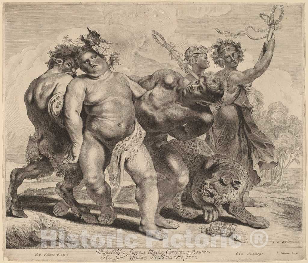 Art Print : Suyderhoff After Rubens, Drunkenness of Bacchus - Vintage Wall Art