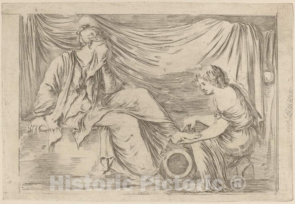 Art Print : Stefano Della Bella, The Toilette of a Bride - Vintage Wall Art