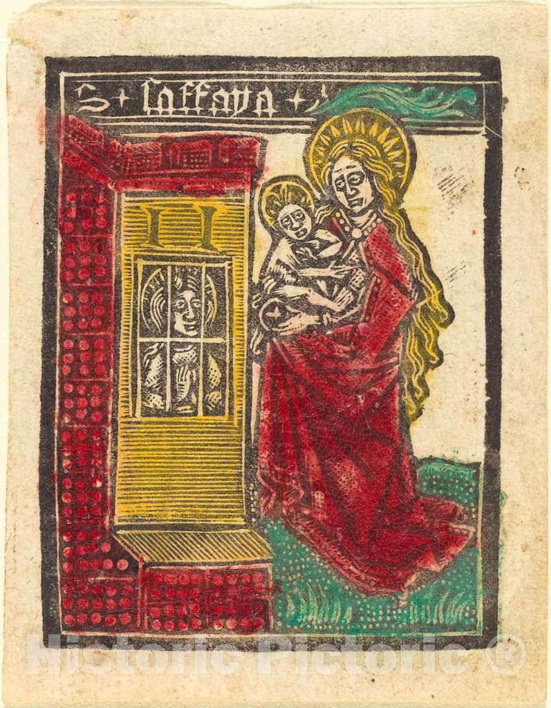 Art Print : Aachen Madonna, Saint Sophia, c. 1480 - Vintage Wall Art