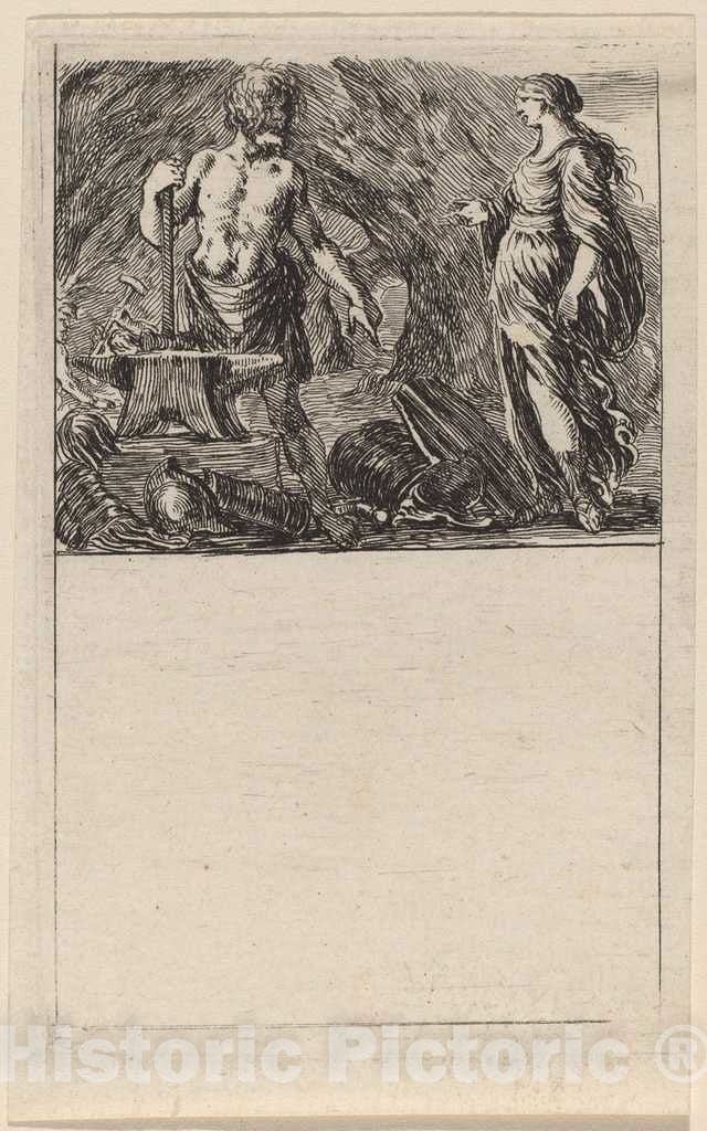 Art Print : Stefano Della Bella, Vulcan and Thetis, 1644 - Vintage Wall Art