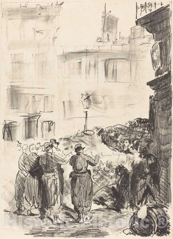 Art Print : Edouard Manet, The Barricade (La Barricade), 1871 - Vintage Wall Art