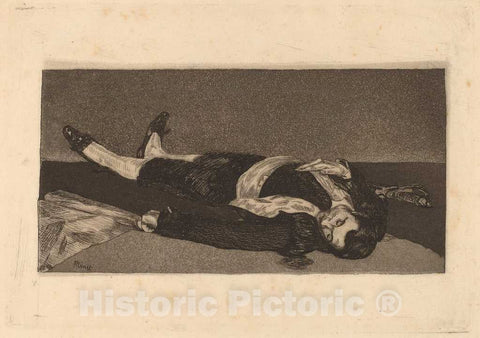 Art Print : Edouard Manet, Dead Toreador (Torero Mort), 1868 - Vintage Wall Art