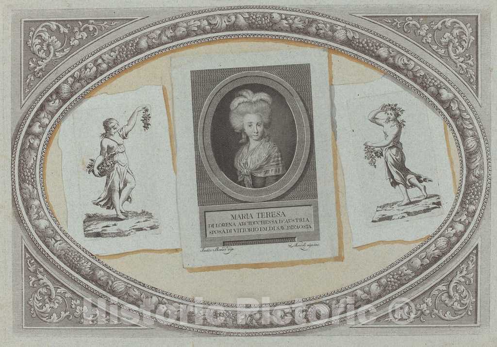 Art Print : Michelangelo Mercoli, Trompe L'Oeil: Prints with Maria Teresa, Using Original Copperplates, c. 1790 - Vintage Wall Art
