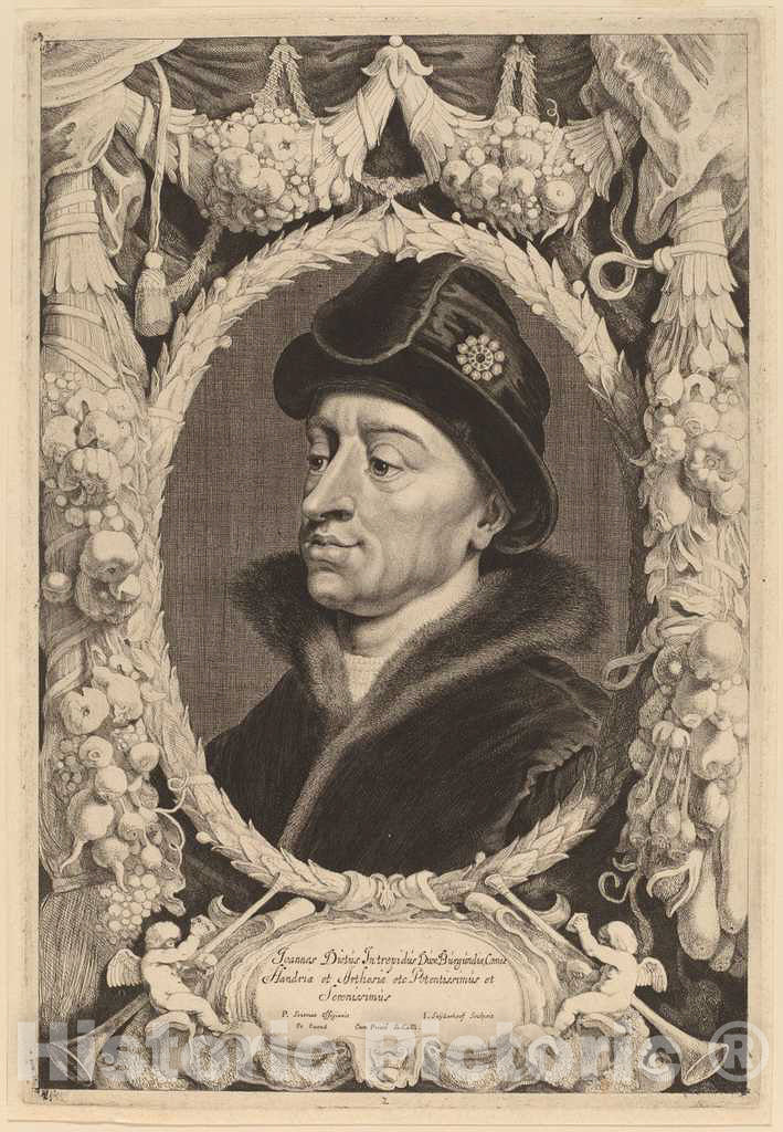 Art Print : Suyderhoff After Soutman, John The Fearless, Duke of Burgundy - Vintage Wall Art