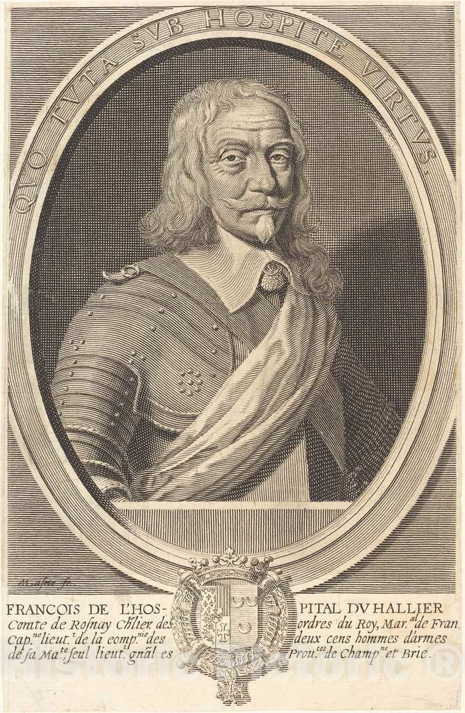 Art Print : Michel Lasne, FranÃ§ois de l'Hospital du Hallier - Vintage Wall Art