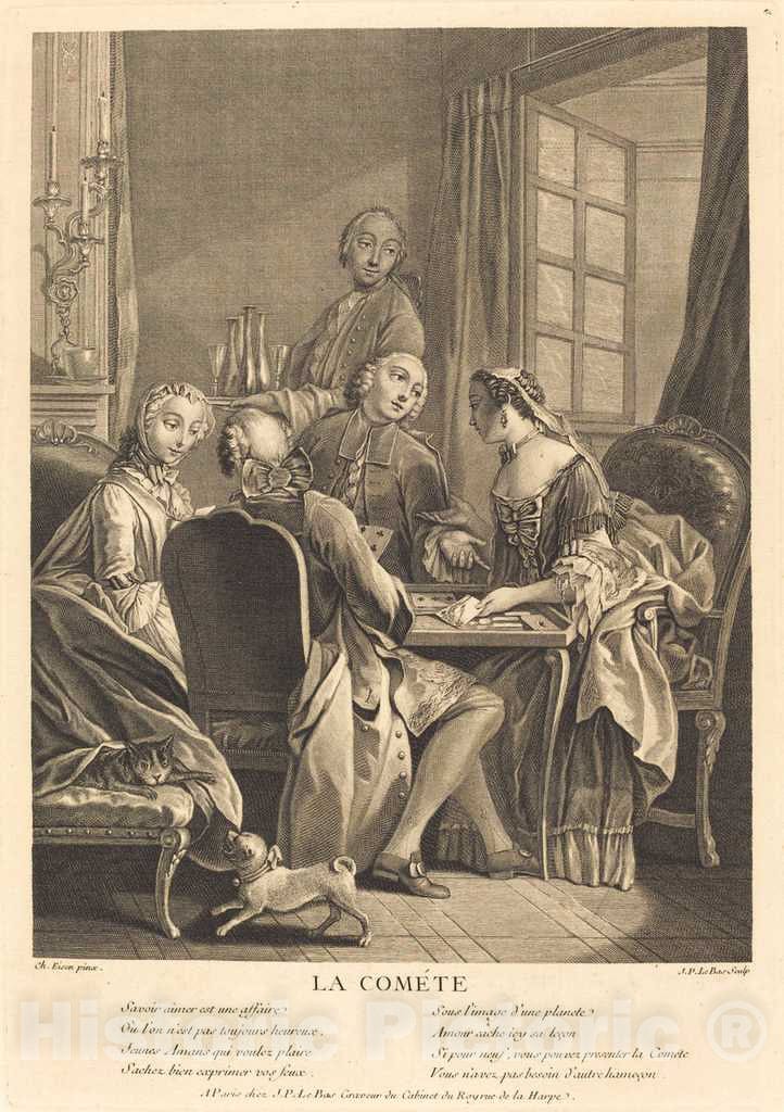 Art Print : Jacques-Le Bas After Eisen, La comete - Vintage Wall Art