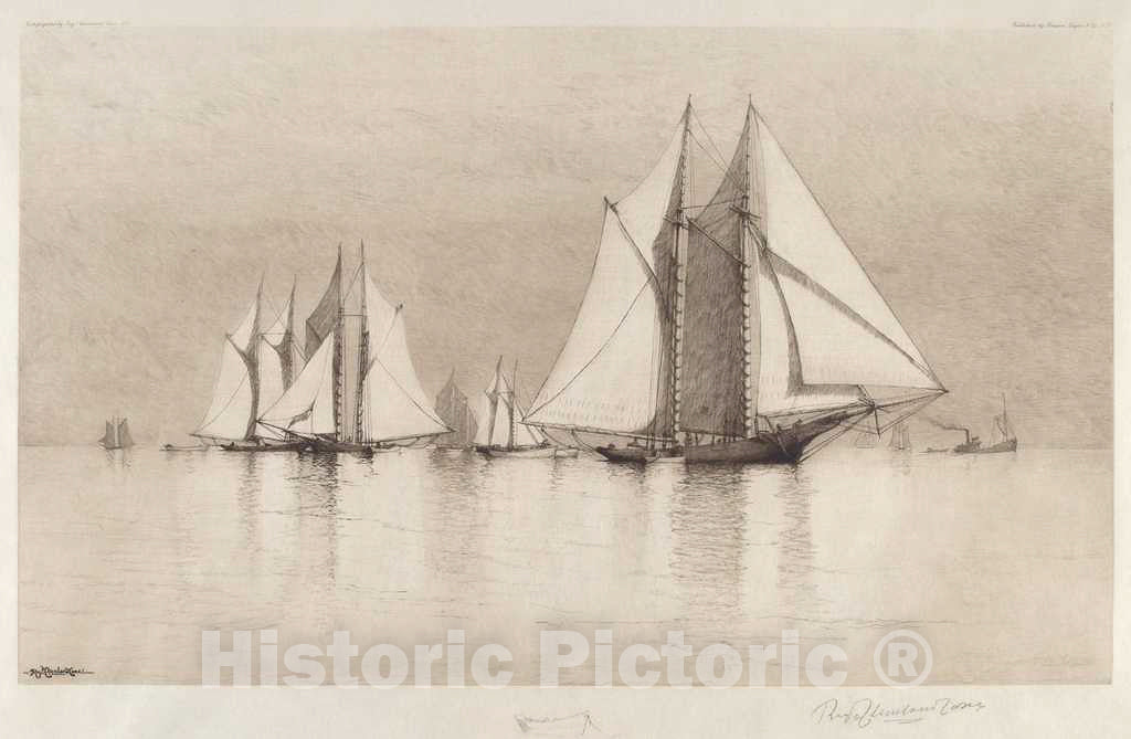 Art Print : Reginald Cleveland Coxe, Drifting, 1887 - Vintage Wall Art