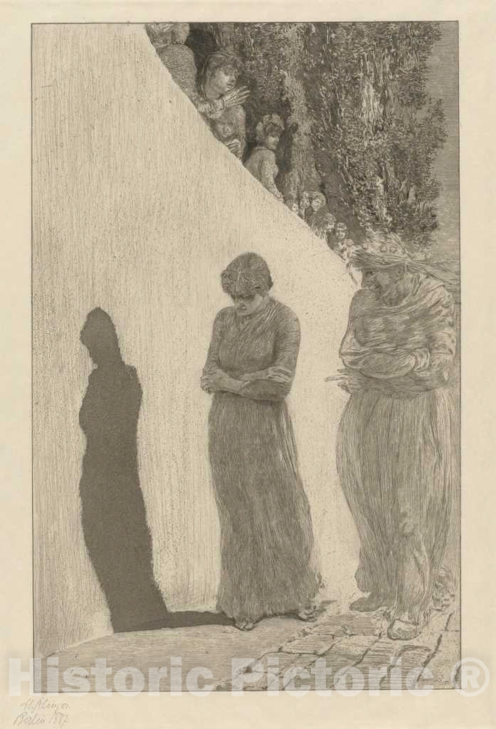 Art Print : Max Klinger, Disgrace (Schande): pl. 9, 1878 - Vintage Wall Art