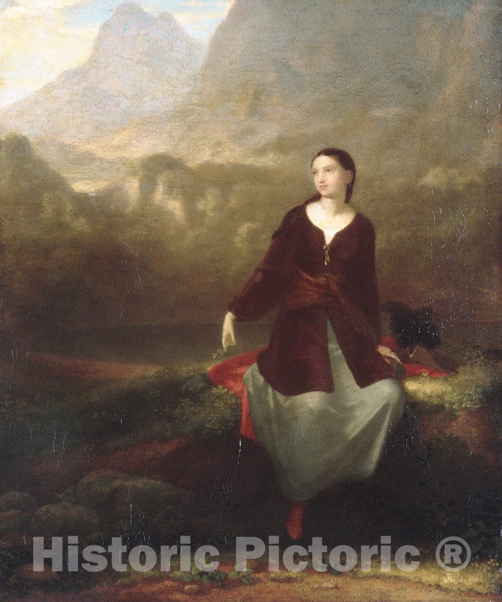Art Print : Washington Allston - The Spanish Girl in Reverie : Vintage Wall Art