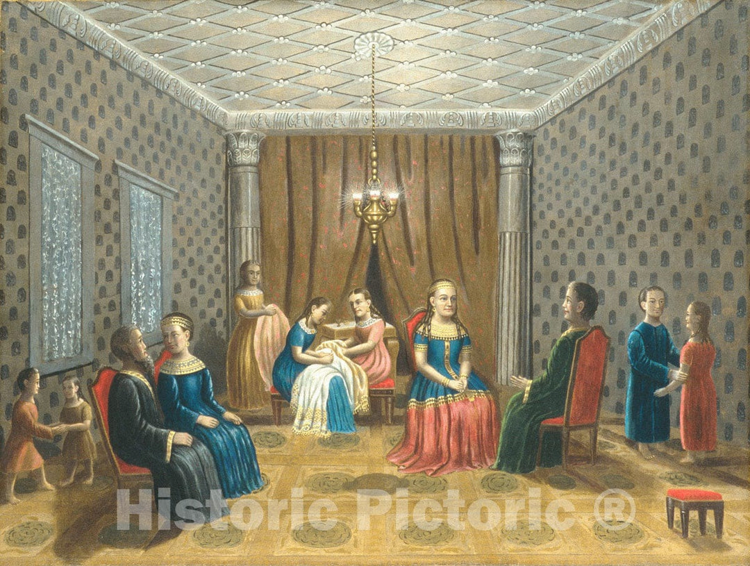 Art Print : Erastus Salisbury Field - Egyptian Scene (Possibly Moses and Zipporah) : Vintage Wall Art