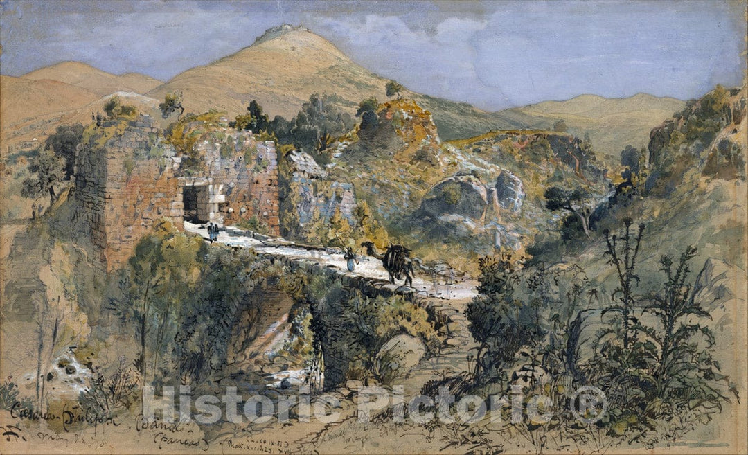 Art Print : Harry Fenn - Caesarea Philippi (Banias) : Vintage Wall Art