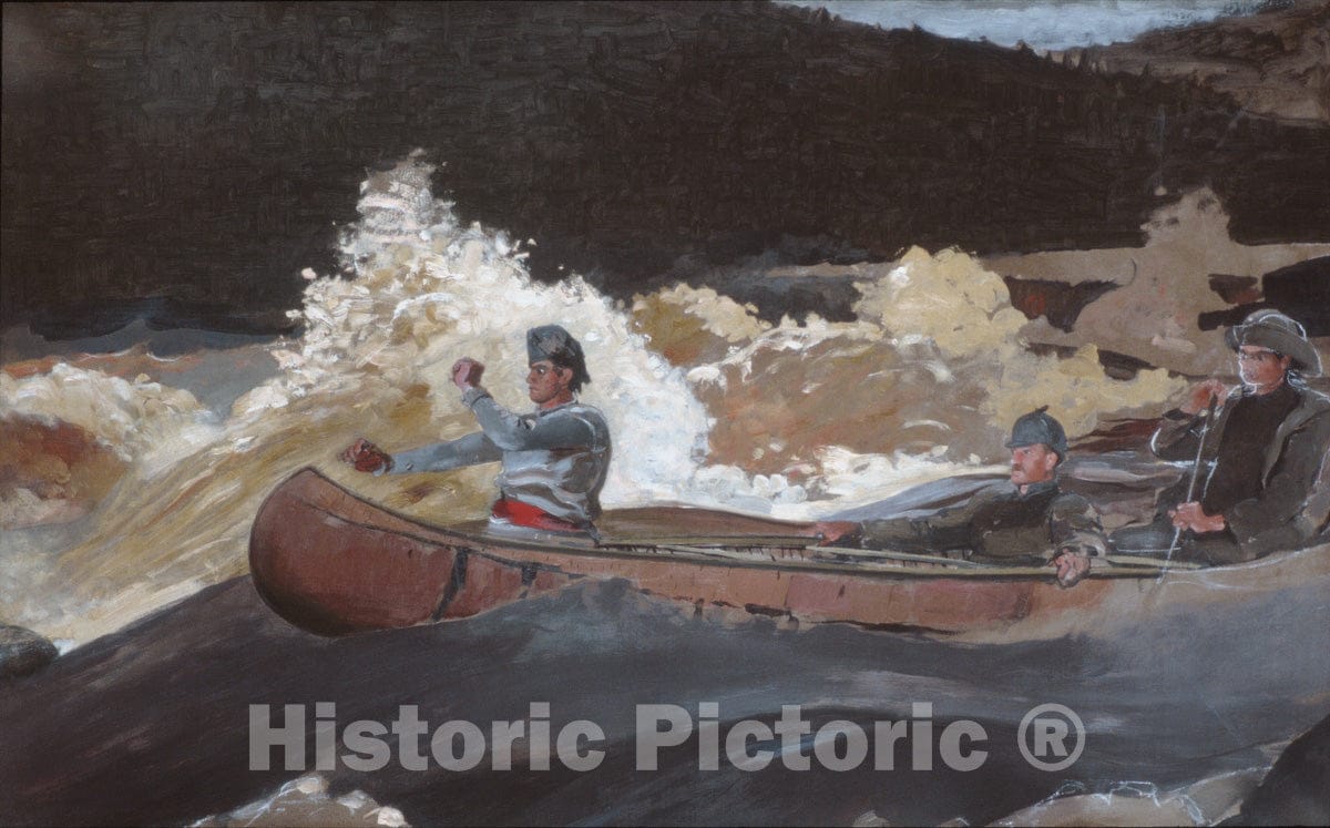 Art Print : Winslow Homer - Shooting The Rapids, Saguenay River : Vintage Wall Art