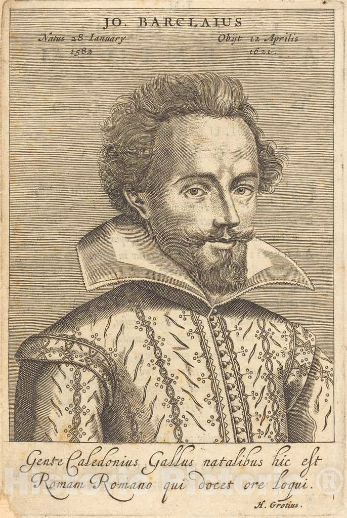 Art Print : Mellan After Daniel Dumonstier, John Barclay, 1623 - Vintage Wall Art