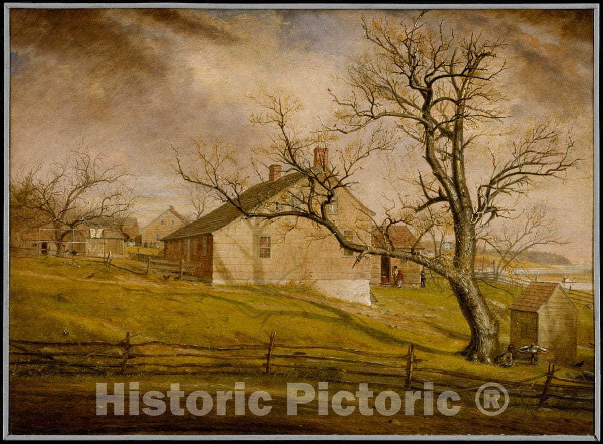 Art Print : William Sidney Mount - Long Island Farmhouses : Vintage Wall Art