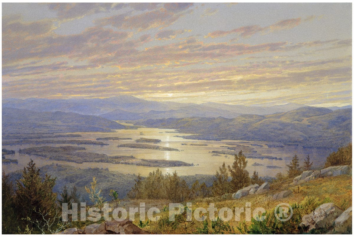 Art Print : William Trost Richards - Lake Squam from Red Hill : Vintage Wall Art