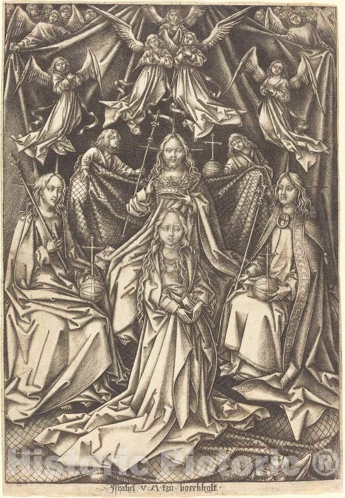Art Print : Meckenem After Hans Holbein The Elder, The Coronation of The Virgin, c.1495 - Vintage Wall Art