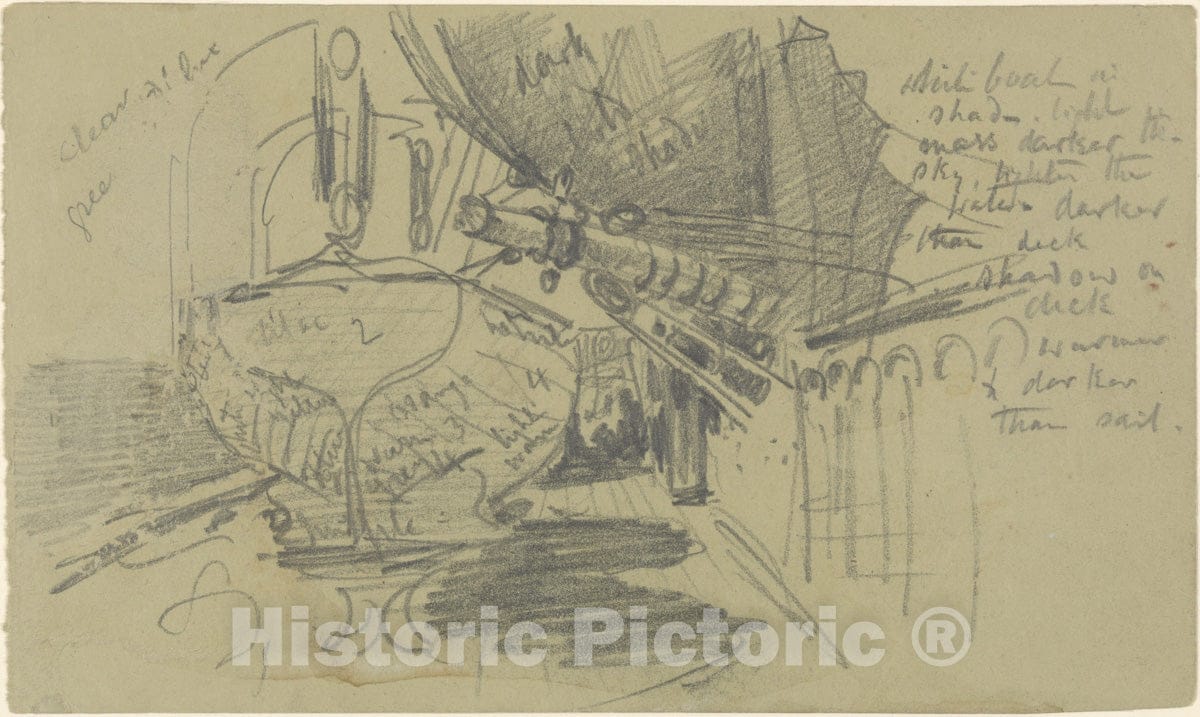 Art Print : John Singer Sargent - Boat Deck : Vintage Wall Art