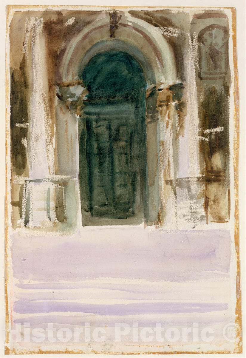 Art Print : John Singer Sargent - Green Door, Santa Maria Della Salute : Vintage Wall Art