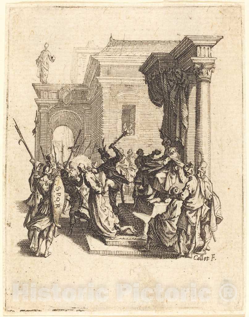 Art Print : Jacques Callot, Christ Condemned to Death by Pilate, c.1625 - Vintage Wall Art