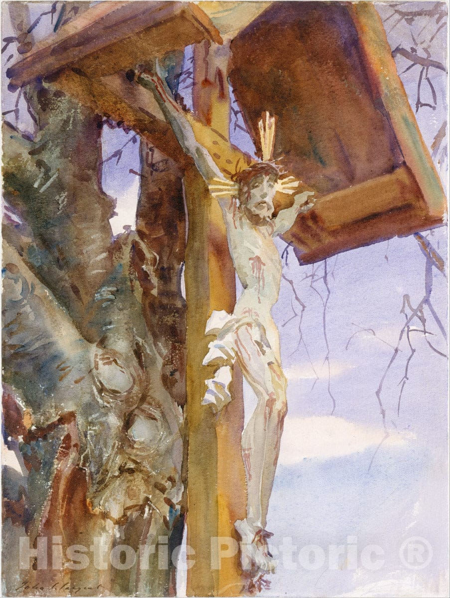 Art Print : John Singer Sargent - Tyrolese Crucifix : Vintage Wall Art