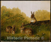 Art Print : Arthur Fitzwilliam Tait - Rabbits on a Log : Vintage Wall Art