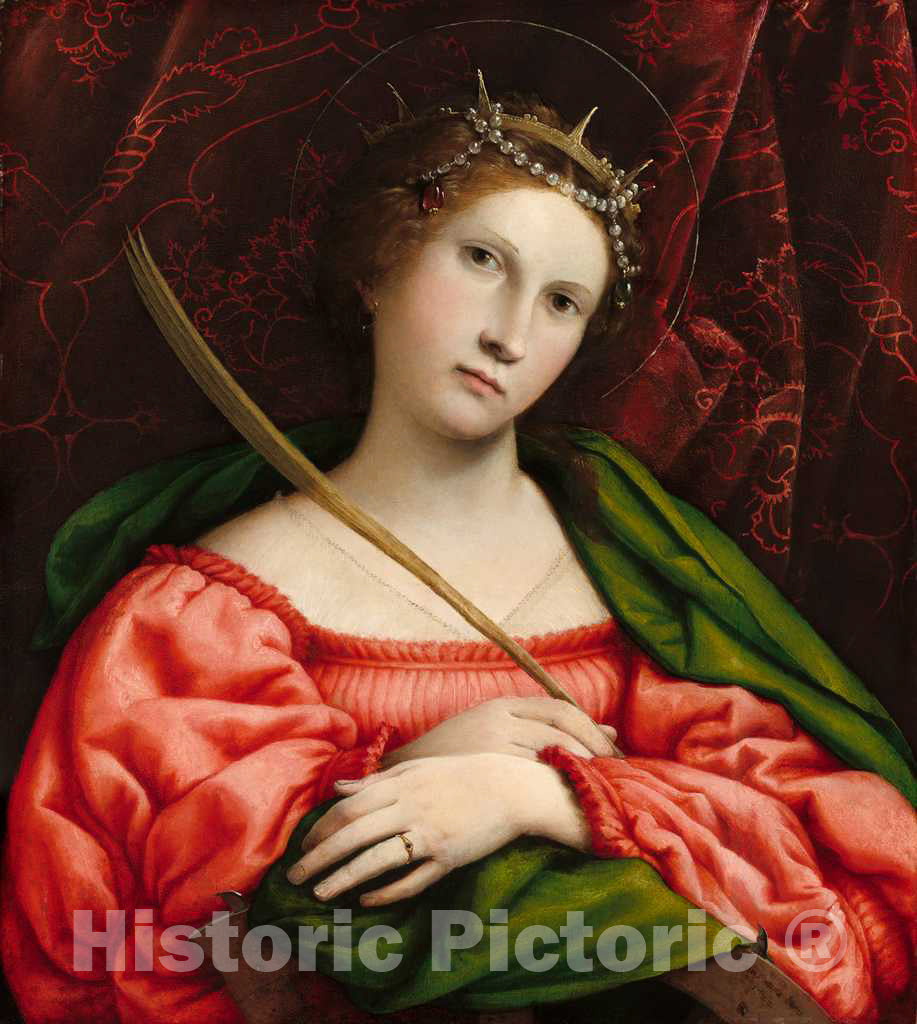 Art Print : Lorenzo Lotto, Saint Catherine, 1522 - Vintage Wall Art