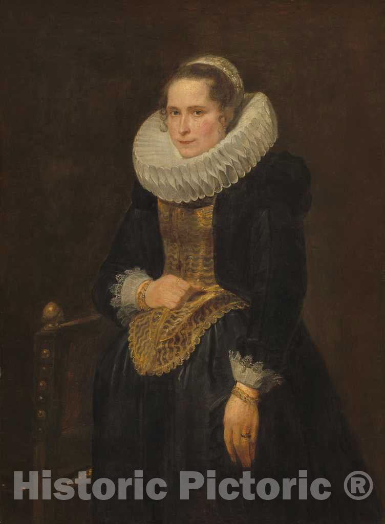 Art Print : Sir Anthony Van Dyck, Portrait of a Flemish Lady, 1618 - Vintage Wall Art