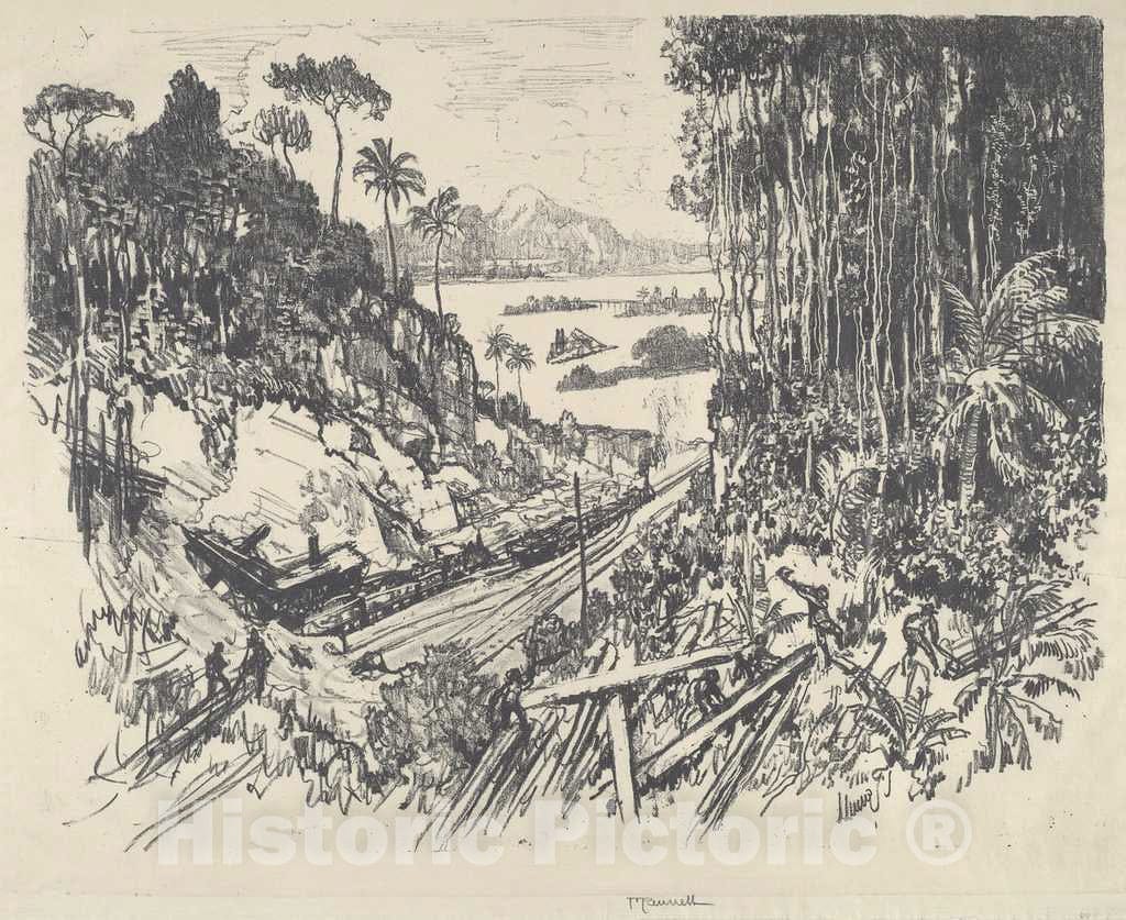 Art Print : Joseph Pennell, The Jungle, 1912 - Vintage Wall Art