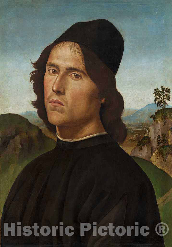 Art Print : Pietro Perugino, Portrait of Lorenzo di Credi, 1488 - Vintage Wall Art