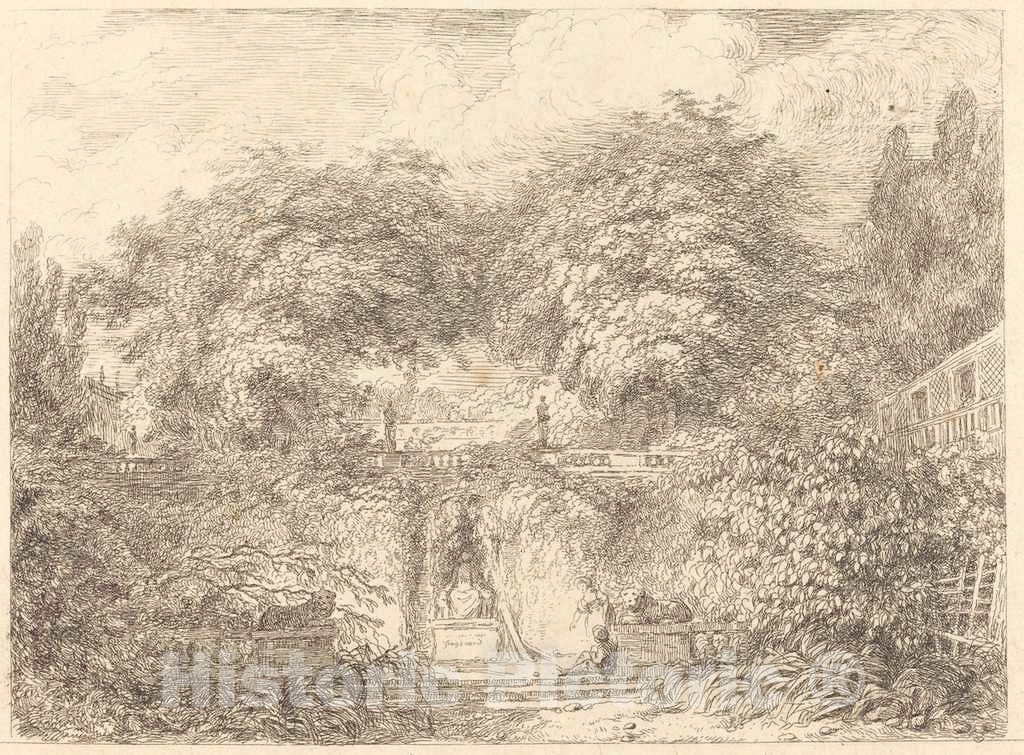 Art Print : HonorÃ© Fragonard, The Little Park (Le Petit PARC), c. 1763 - Vintage Wall Art