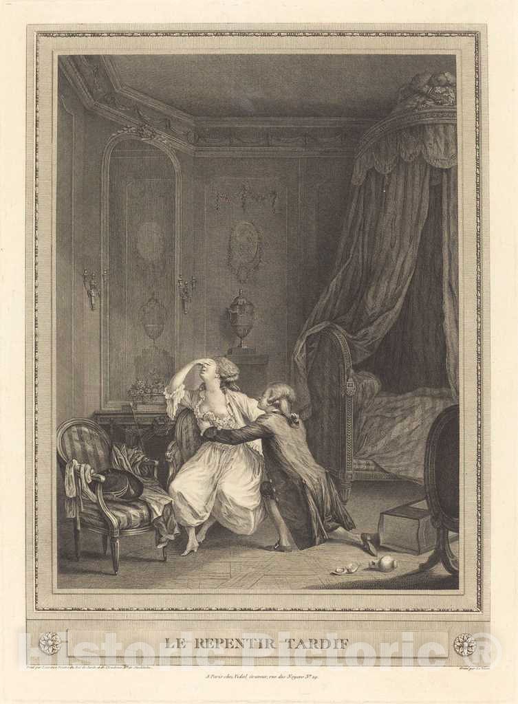 Art Print : Le Vilain After Lavreince, Le repentir Tardif - Vintage Wall Art