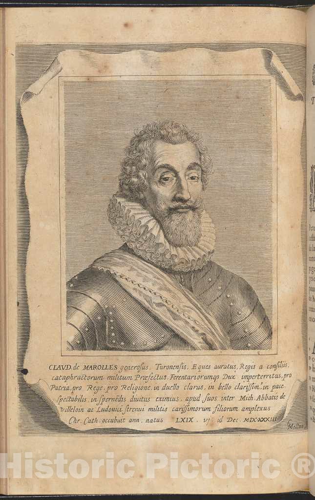 Art Print : Claude Mellan, Claude de Marolles, in or Before 1656 - Vintage Wall Art
