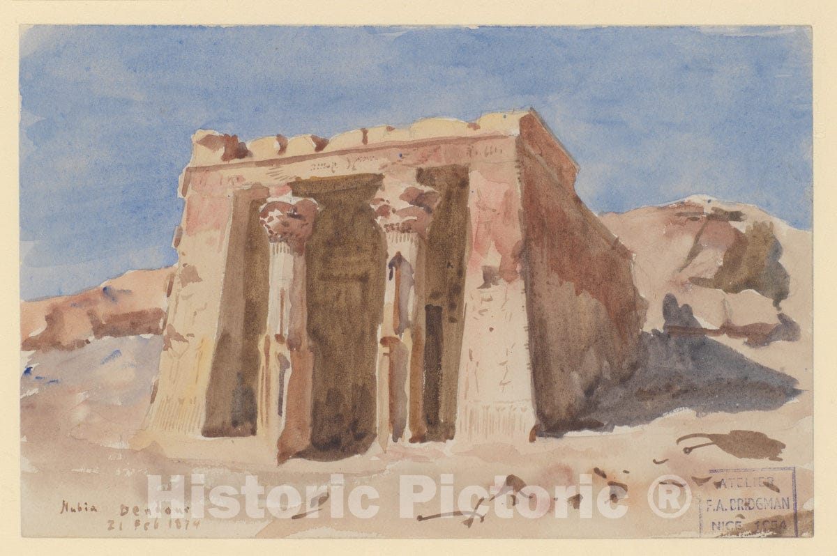 Art Print : Frederick Arthur Bridgman - The Temple of Dendur : Vintage Wall Art