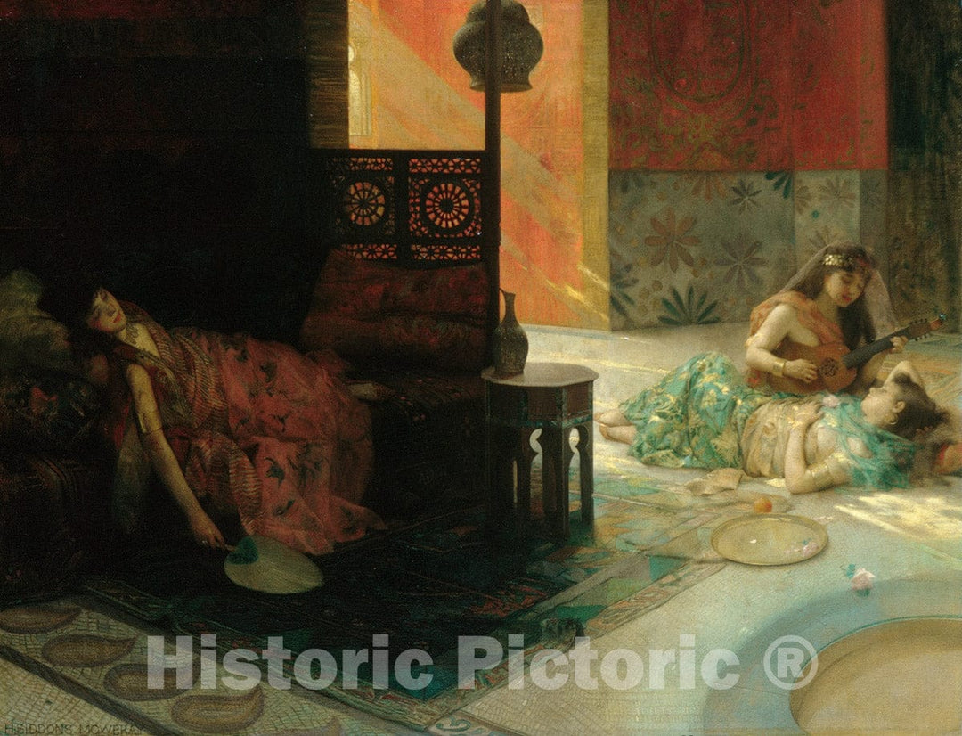Art Print : Henry Siddons Mowbray - Harem Scene : Vintage Wall Art