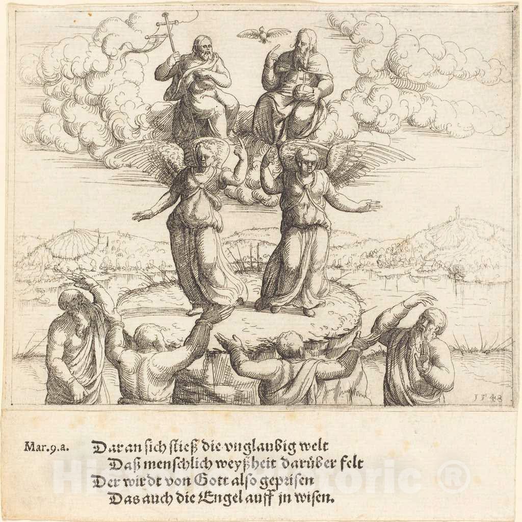 Art Print : Augustin Hirschvogel, The Transfiguration, 1548 - Vintage Wall Art