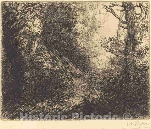 Art Print : Alphonse Legros, Landscape: Near Chailleux (Paysage: Pres Chailleux) - Vintage Wall Art