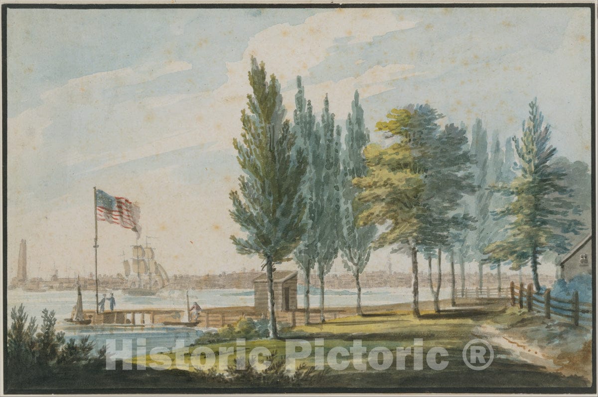 Art Print : Pavel Petrovich Svinin - Philadelphia from Across The Delaware River : Vintage Wall Art