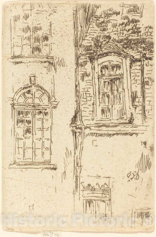 Art Print : James McNeill Whistler, Windows Opposite Hotel, Bourges, 1888 - Vintage Wall Art