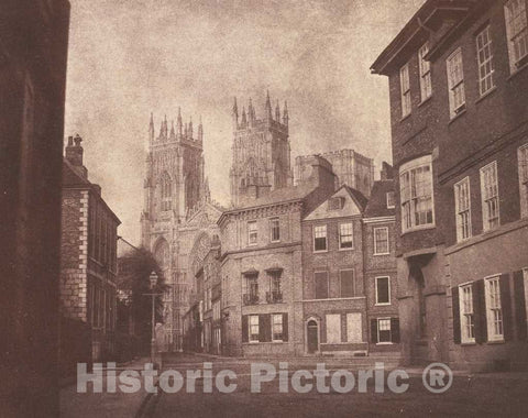 Art Print : William Henry Fox Talbot, A Scene in York: York Minster from Lop Lane, 1845 - Vintage Wall Art