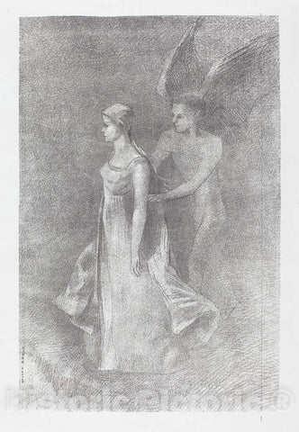 Art Print : Odilon Redon, The Haunting (Hantise), 1893 - Vintage Wall Art