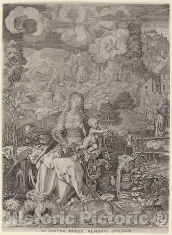Art Print : Sadeler II After Albrecht DÃ¼rer, Virgin and Child in a Landscape - Vintage Wall Art