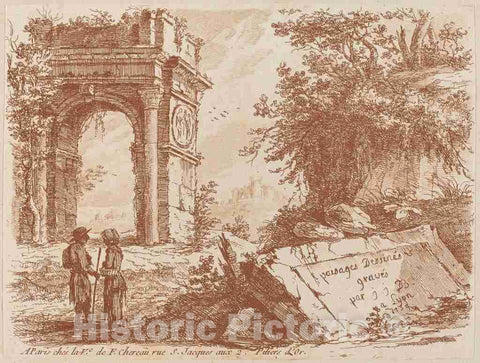 Art Print : Jacques de Boissieu, Landscape, 1759 - Vintage Wall Art