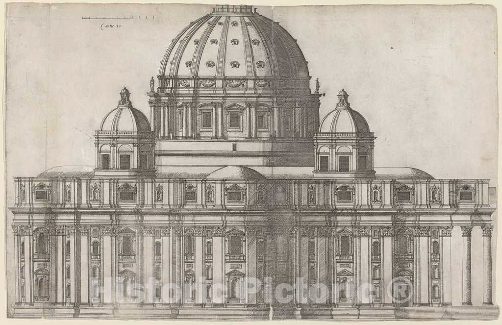 Art Print : Antonio Lafreri, Saint Peter's - Vintage Wall Art