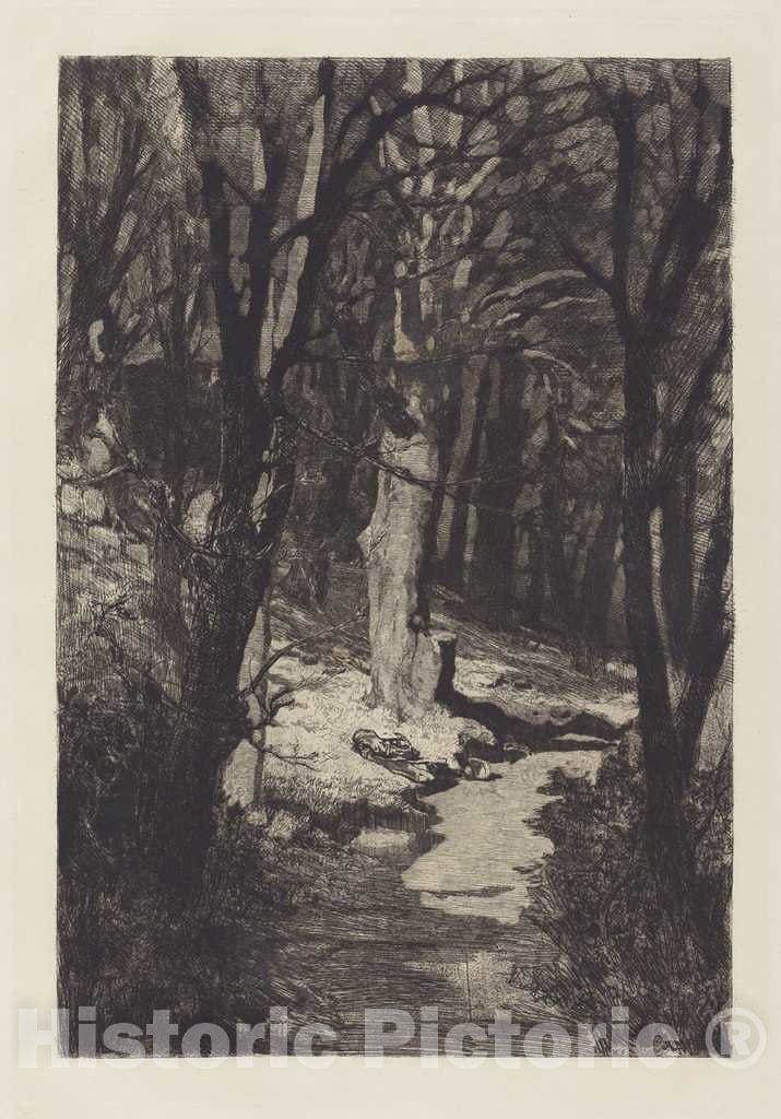 Art Print : Max Klinger, Im Walde (in The Forest), 1883 - Vintage Wall Art