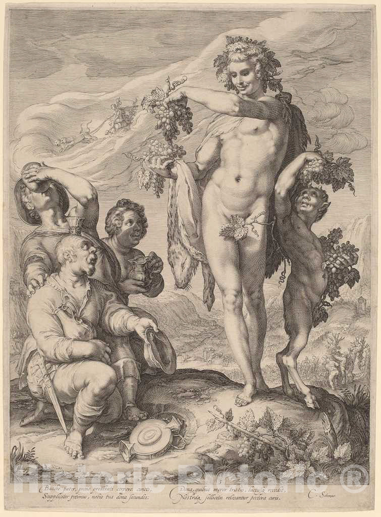Art Print : Saenredam, After Goltzius, The Cult of Bacchus, 1596 - Vintage Wall Art