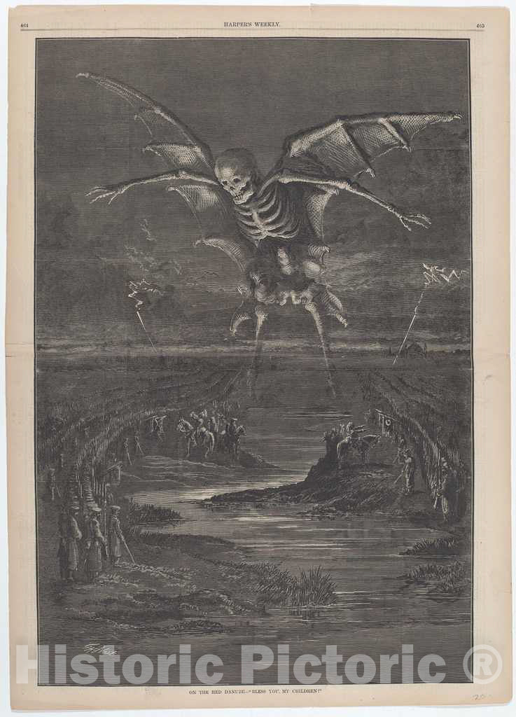Art Print : Thomas Nast, On The Red Danube, 1877 - Vintage Wall Art