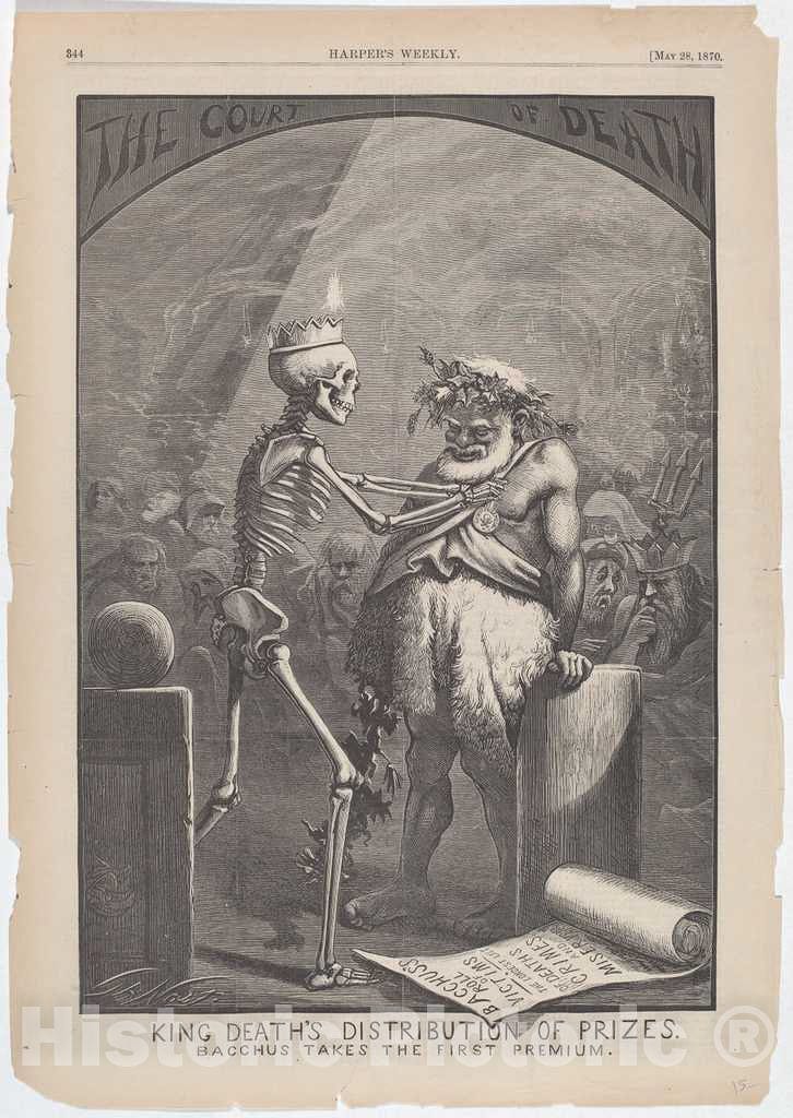 Art Print : Thomas Nast, King Death's Distribution of Prizes, 1870 - Vintage Wall Art