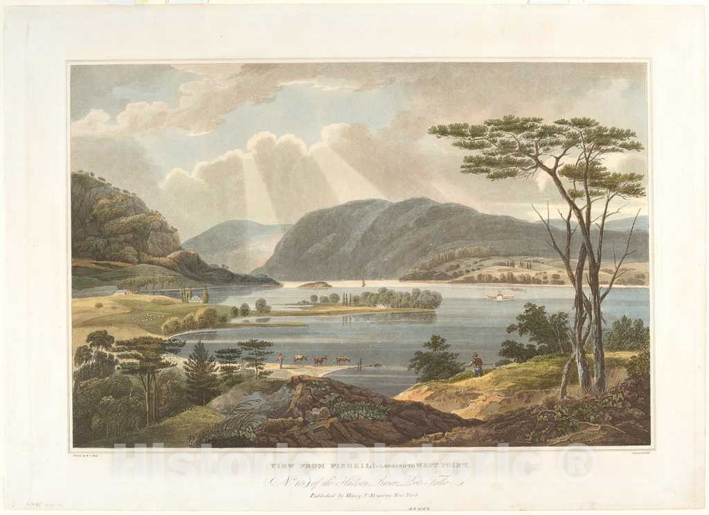 Art Print : Hill After Guy Wall, View from Fishkill Looking to West Point, 1825 - Vintage Wall Art